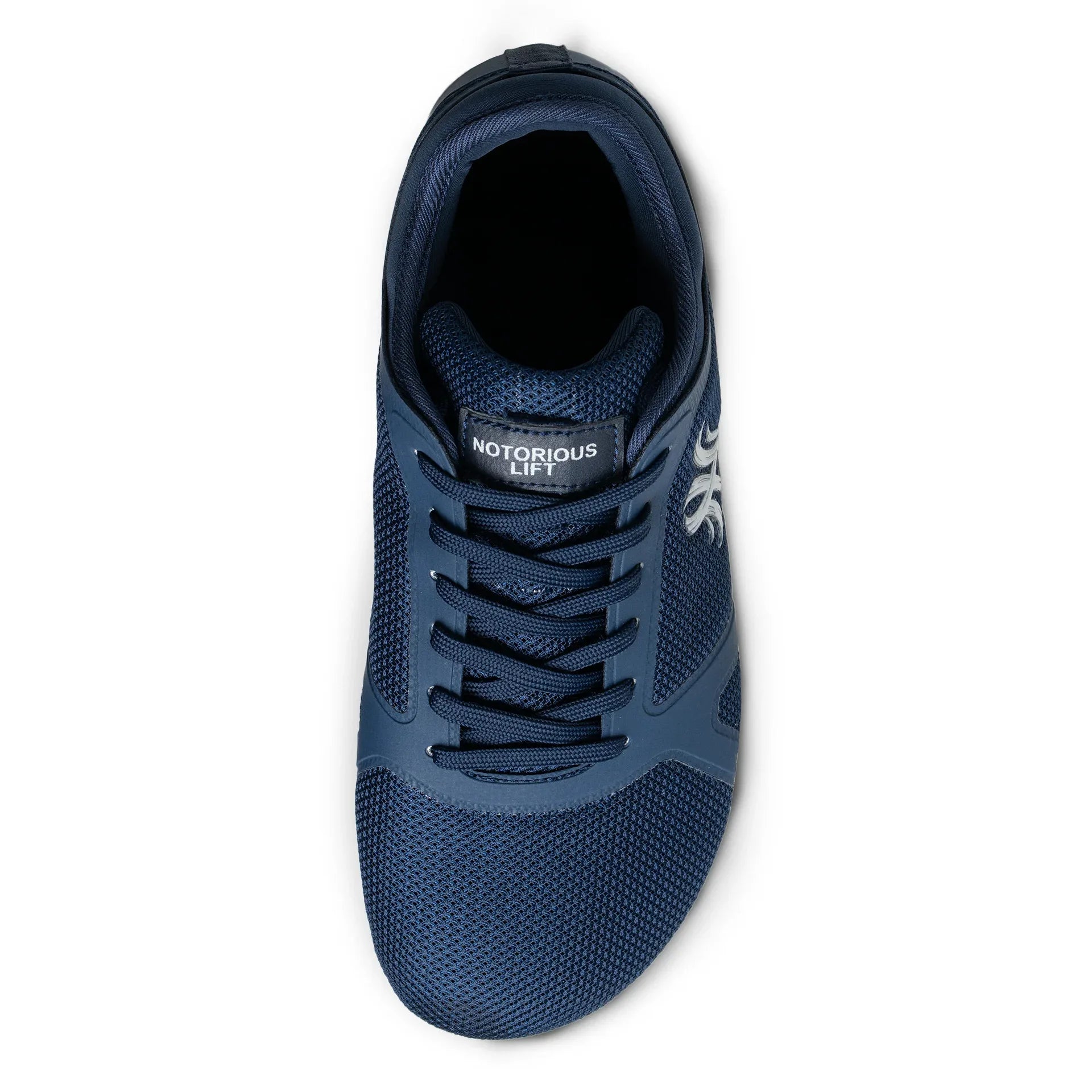 Radix Pro Ocean Phantom navy blue training shoe angled view - barefoot powerlifting footwear